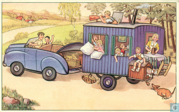 caravan met kinderen